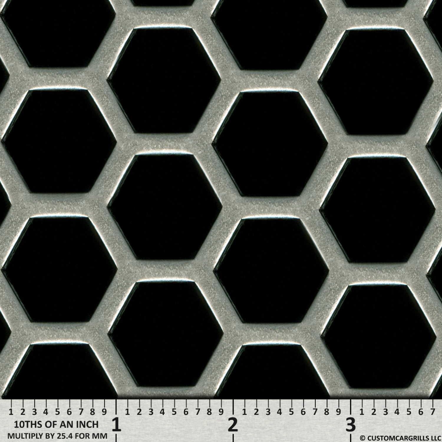 16in. x 48in. HD Perforated Hex Grill Mesh Sheet - Silver