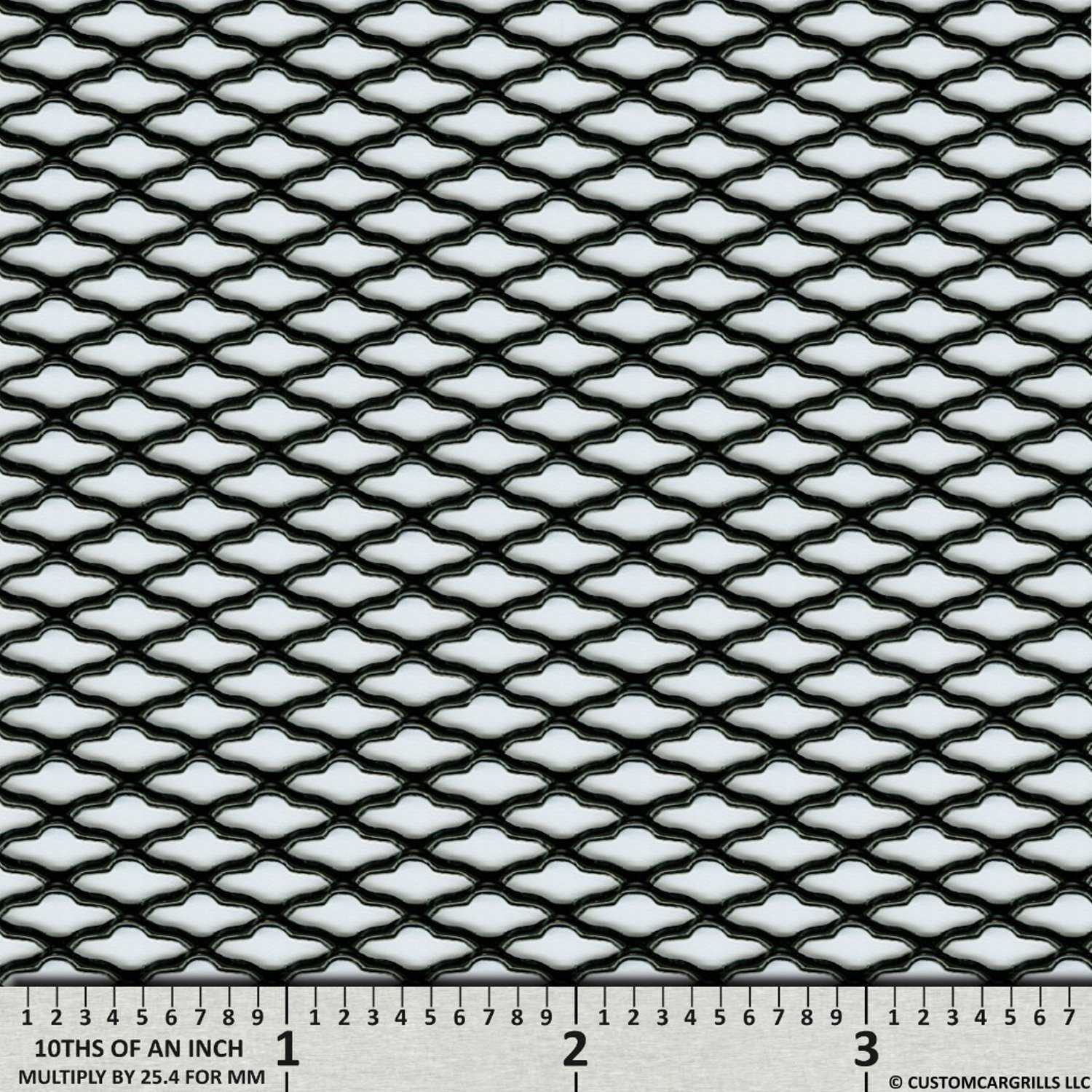 6in. x 36in. Oval ZigZag Grill Mesh Sheet - Gloss Black