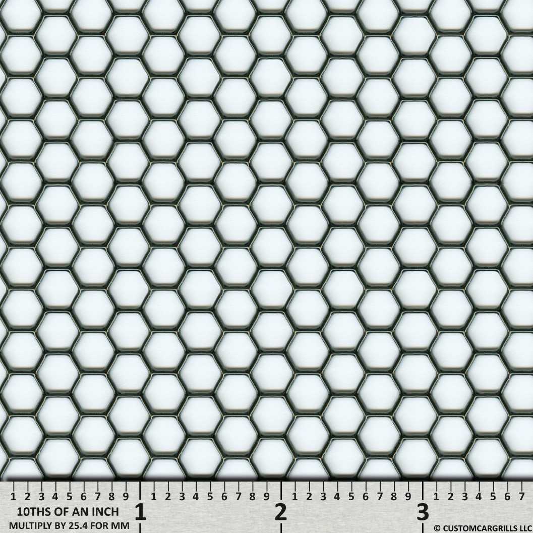 6in. x 36in. Perforated Hex Grill Mesh Sheet  - Gloss Black
