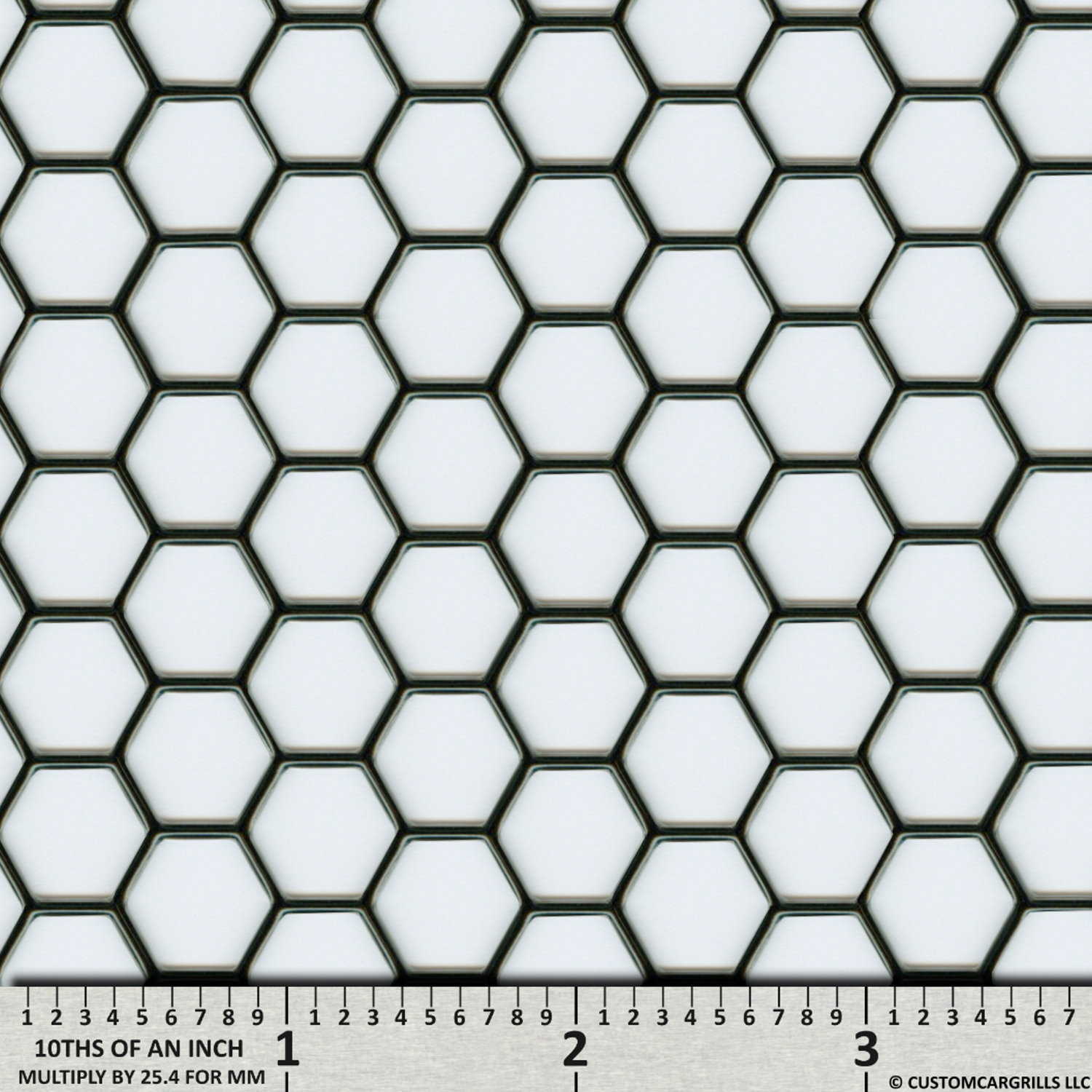 6in. x 36in. Perforated Hexagon XXL Grill Mesh Sheet  - Gloss Black